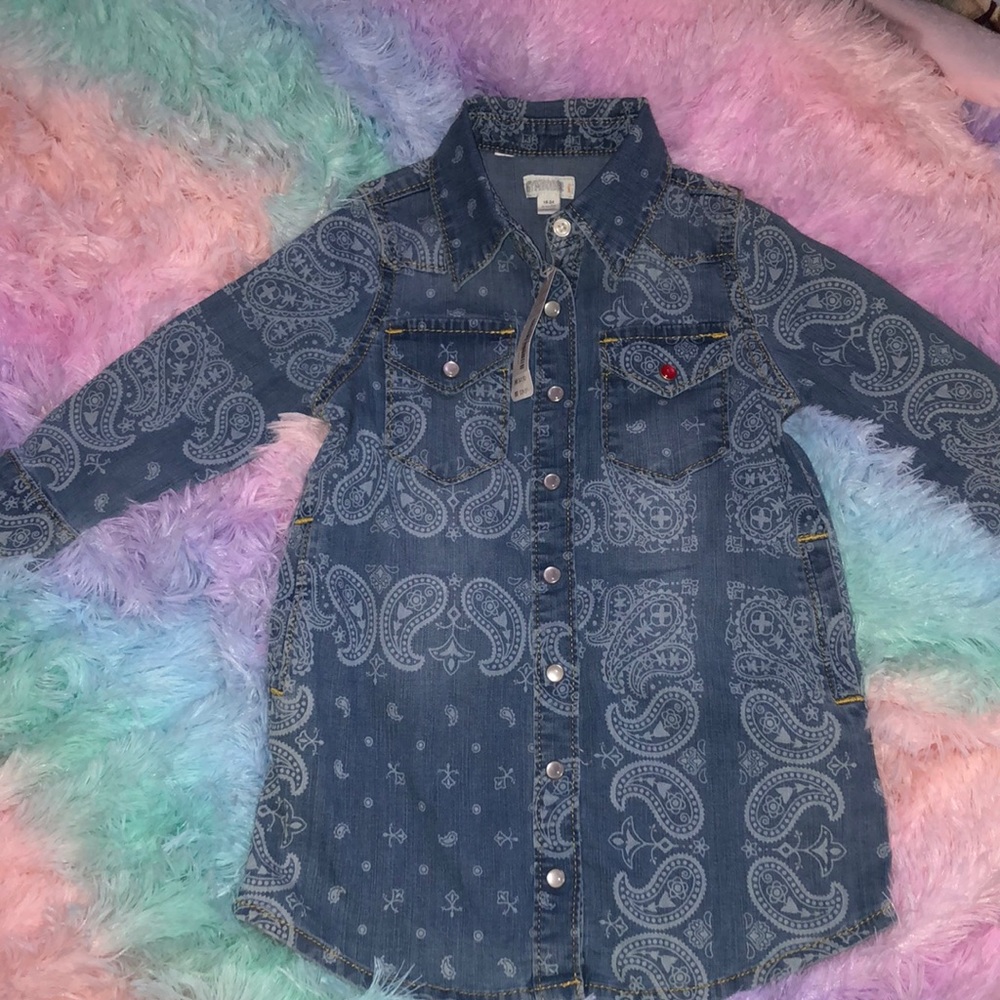 Paisley denim dress
